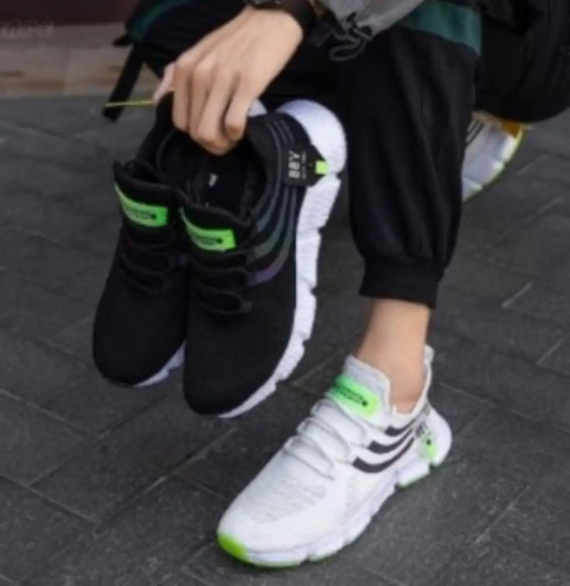Tenis  Casual, Confortável, Luxo, Preto e Branco Sneaker