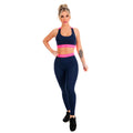 Conjunto Fitness Feminino Massam Rosa Neon – Legging + Top Estilo Marinho para Treinos com Atitude