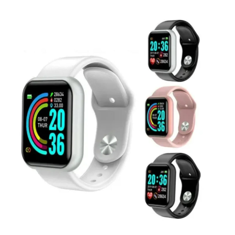 Smartwatch Unissex D20 – Relógio Inteligente Android/iOS, Resistente à Água, Personalização de Tela com Fotos