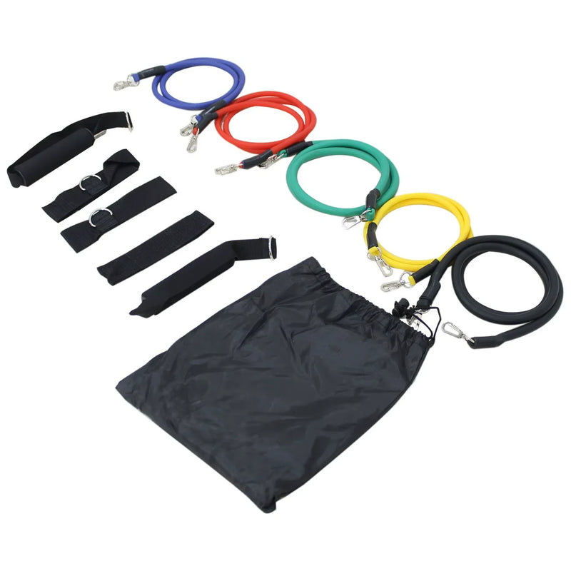 Kit com 11 Elásticos Extensores – Treinamento Funcional, Academia e Exercícios de Fortalecimento Muscular