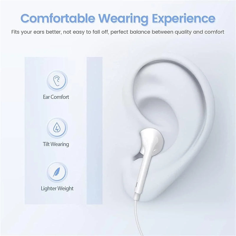 Fones de Ouvido In-Ear 3.5mm com Microfone – Controle de Música e Chamadas, Compatível com Tablets e PCs