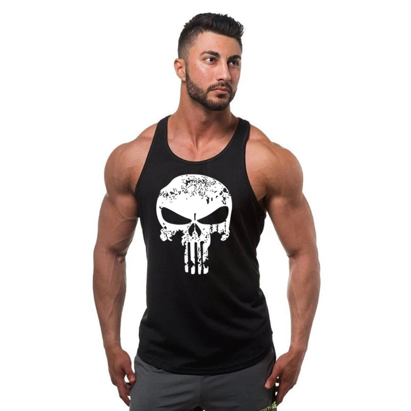 Camiseta Sem Manga Masculina de Algodão – Top de Treino Fitness para Homens, Estilo Singlet, Ideal para Musculação e Exercícios