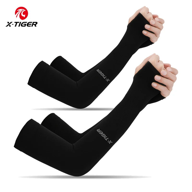 Manguitos de Ciclismo X-TIGER - Tecido Ice, Proteção UV, Unissex