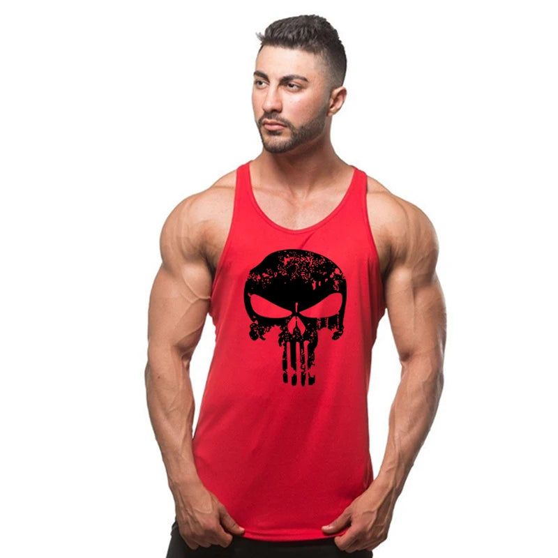 Camiseta Sem Manga Masculina de Algodão – Top de Treino Fitness para Homens, Estilo Singlet, Ideal para Musculação e Exercícios
