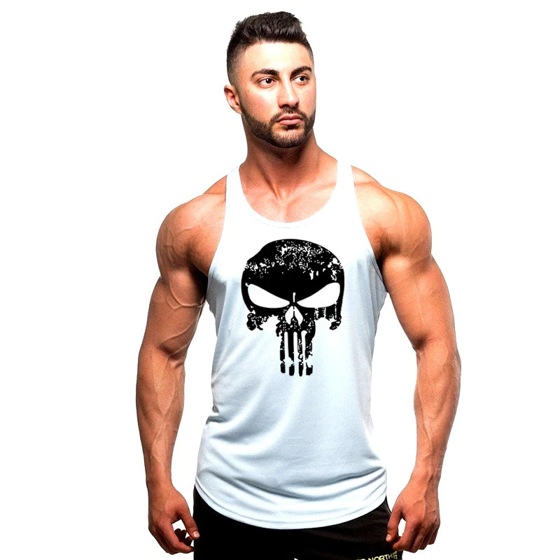 Camiseta Sem Manga Masculina de Algodão – Top de Treino Fitness para Homens, Estilo Singlet, Ideal para Musculação e Exercícios