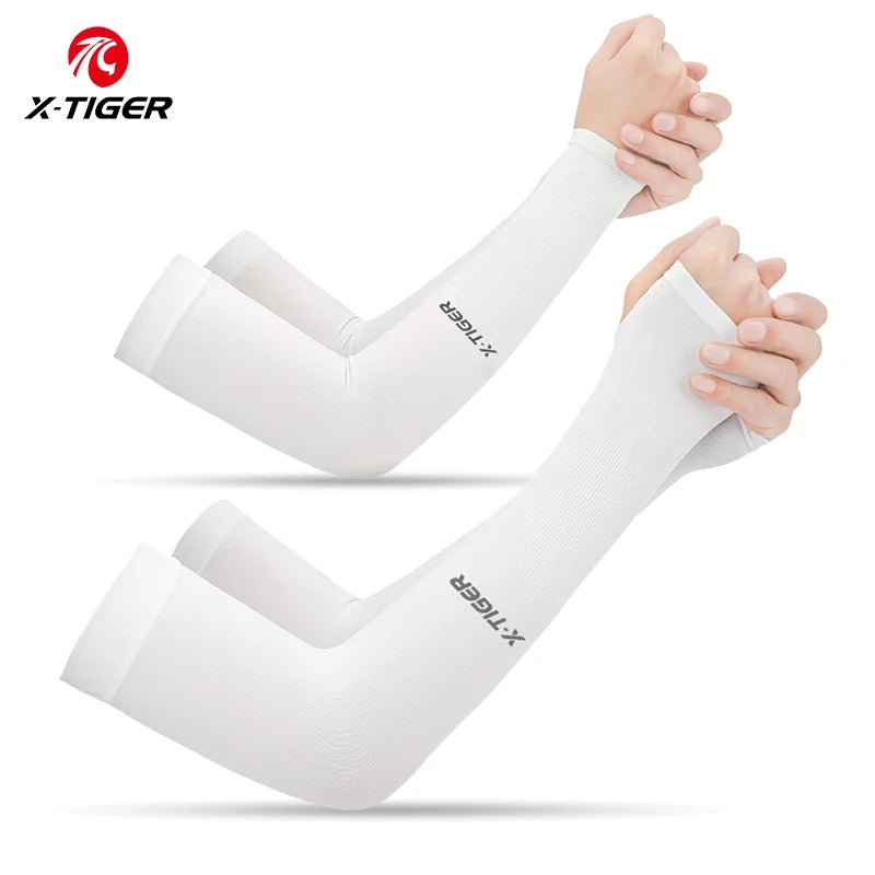 Manguitos de Ciclismo X-TIGER - Tecido Ice, Proteção UV, Unissex