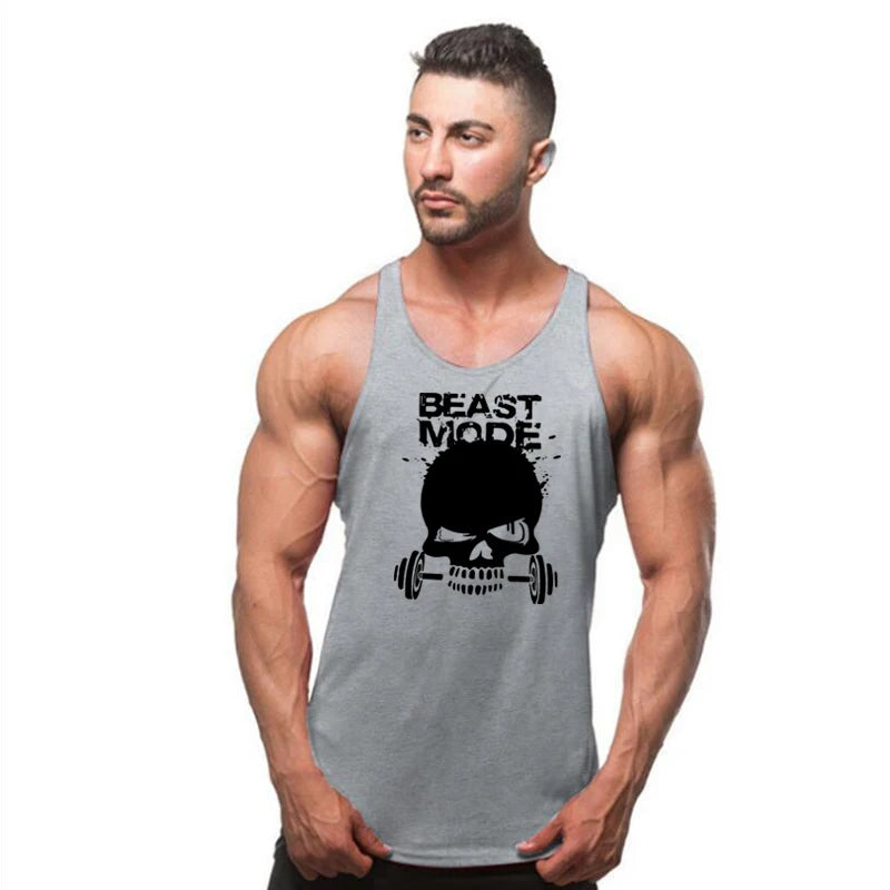 Camiseta Sem Manga Masculina de Algodão – Top de Treino Fitness para Homens, Estilo Singlet, Ideal para Musculação e Exercícios