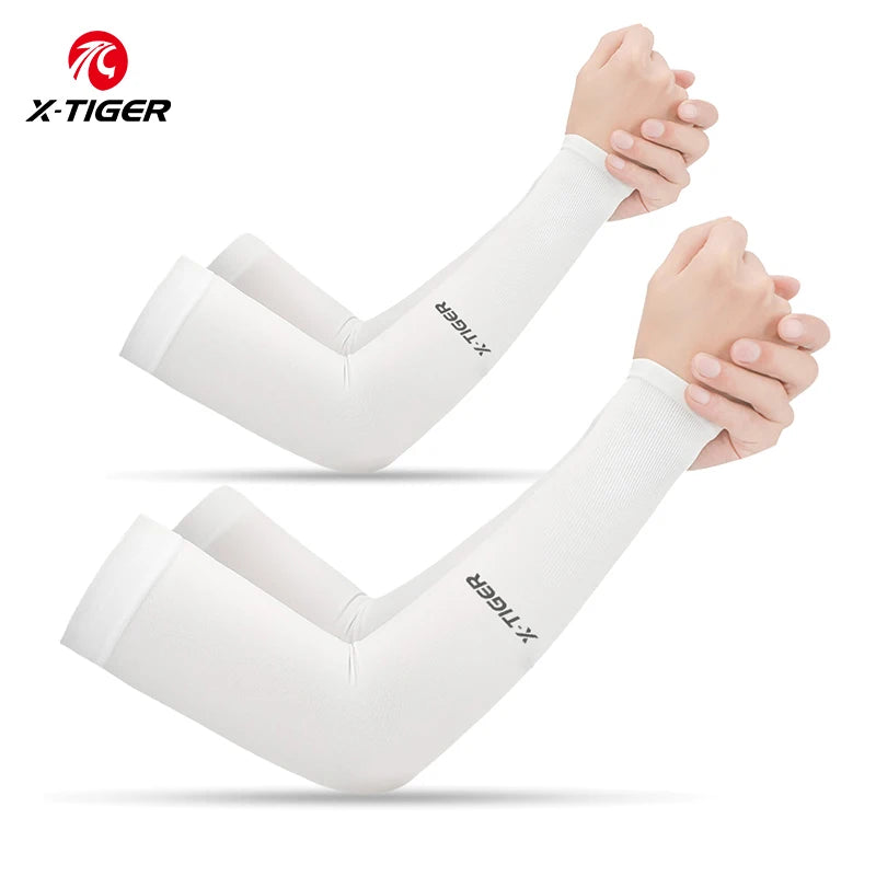 Manguitos de Ciclismo X-TIGER - Tecido Ice, Proteção UV, Unissex