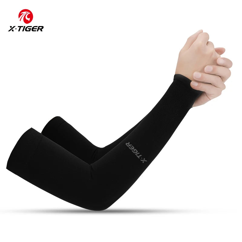 Manguitos de Ciclismo X-TIGER - Tecido Ice, Proteção UV, Unissex