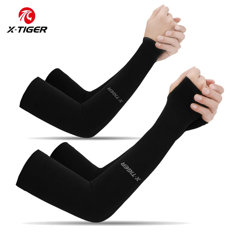 Manguitos de Ciclismo X-TIGER - Tecido Ice, Proteção UV, Unissex