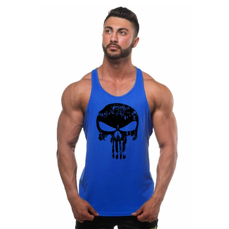 Camiseta Sem Manga Masculina de Algodão – Top de Treino Fitness para Homens, Estilo Singlet, Ideal para Musculação e Exercícios