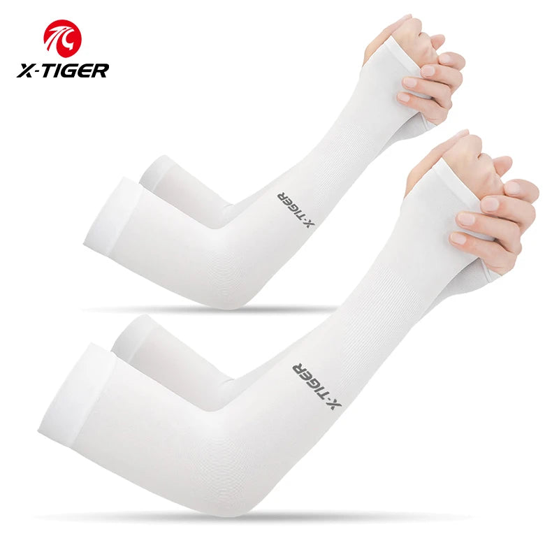 Manguitos de Ciclismo X-TIGER - Tecido Ice, Proteção UV, Unissex