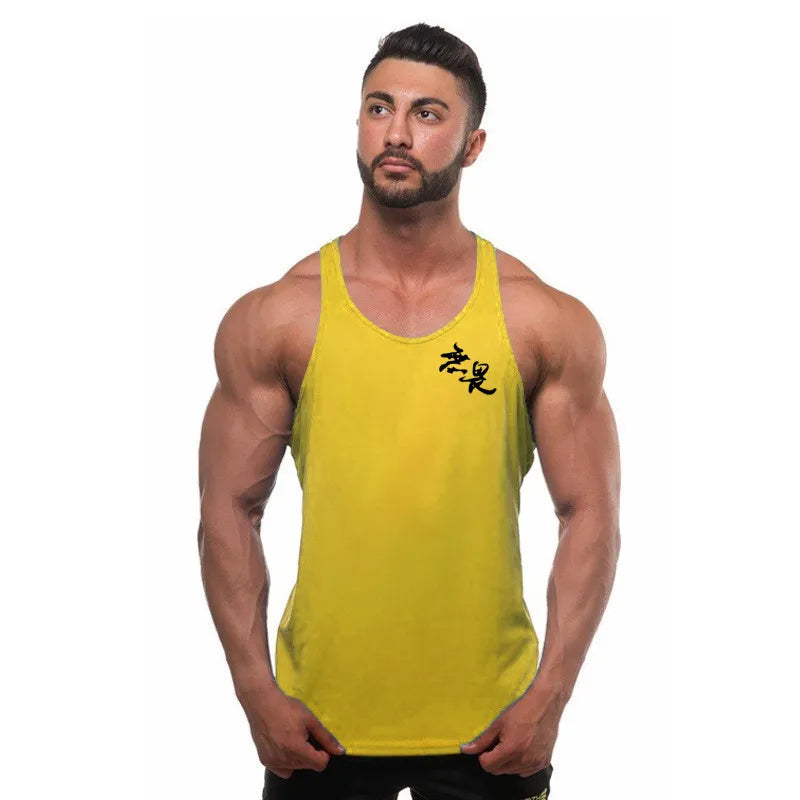Camiseta Sem Manga Masculina de Algodão – Top de Treino Fitness para Homens, Estilo Singlet, Ideal para Musculação e Exercícios