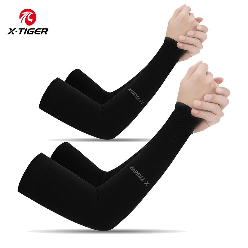 Manguitos de Ciclismo X-TIGER - Tecido Ice, Proteção UV, Unissex