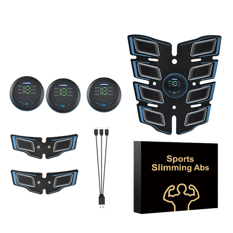 Eletroestimulador Muscular Abdominal EMS – Recarregável por USB
