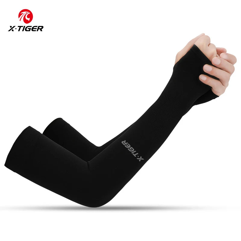 Manguitos de Ciclismo X-TIGER - Tecido Ice, Proteção UV, Unissex