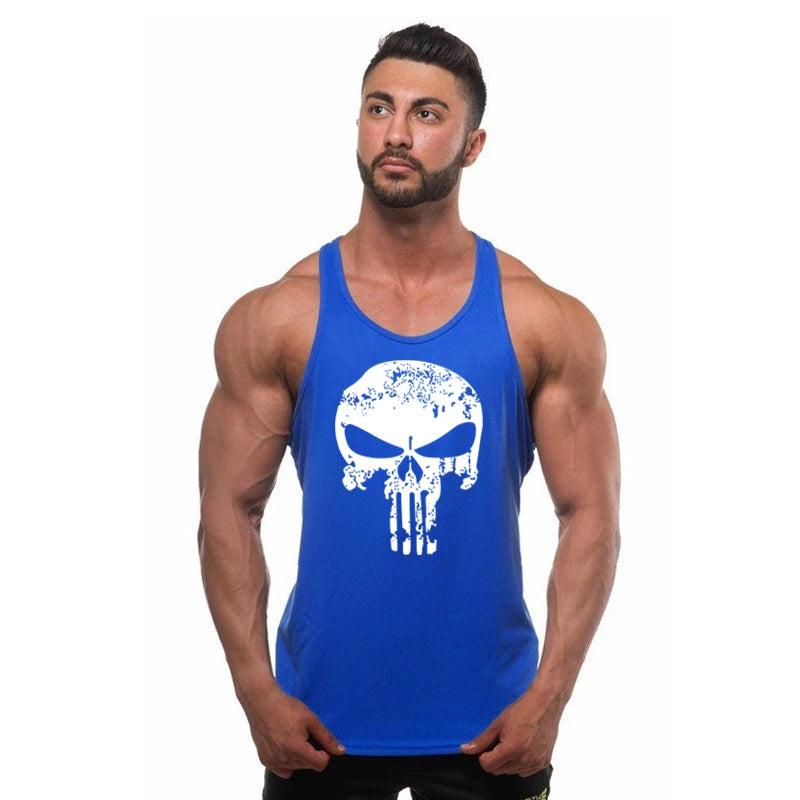 Camiseta Sem Manga Masculina de Algodão – Top de Treino Fitness para Homens, Estilo Singlet, Ideal para Musculação e Exercícios
