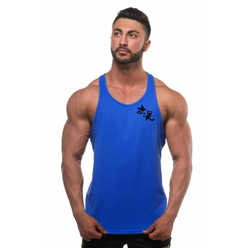 Camiseta Sem Manga Masculina de Algodão – Top de Treino Fitness para Homens, Estilo Singlet, Ideal para Musculação e Exercícios
