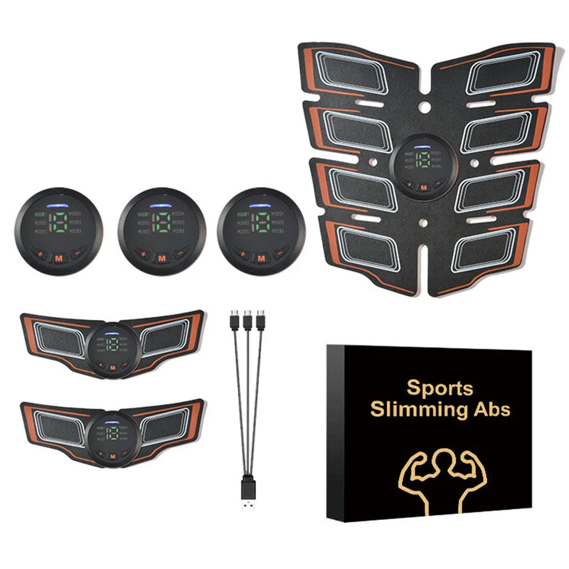 Eletroestimulador Muscular Abdominal EMS – Recarregável por USB