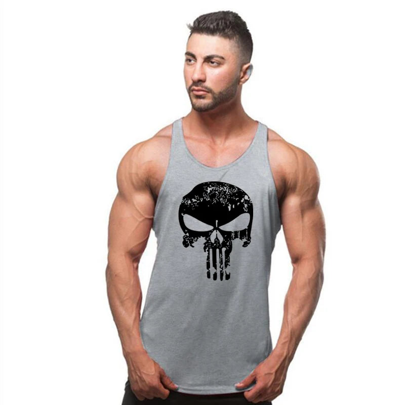 Camiseta Sem Manga Masculina de Algodão – Top de Treino Fitness para Homens, Estilo Singlet, Ideal para Musculação e Exercícios