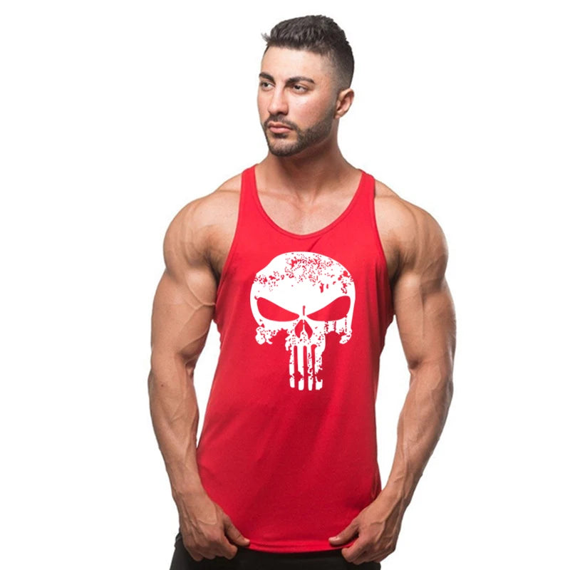 Camiseta Sem Manga Masculina de Algodão – Top de Treino Fitness para Homens, Estilo Singlet, Ideal para Musculação e Exercícios