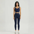 Conjunto de Yoga Seamless Feminino – Top com Sutiã Semi-Fixo e Legging com Bolso, Conforto e Estilo para Seus Treinos