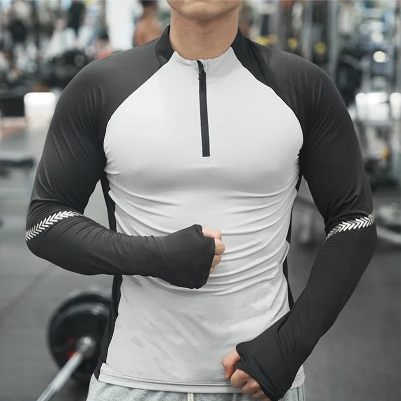 Camiseta Masculina de Manga Longa para Esportes ao Ar Livre – Secagem Rápida e Conforto em Alta Performance