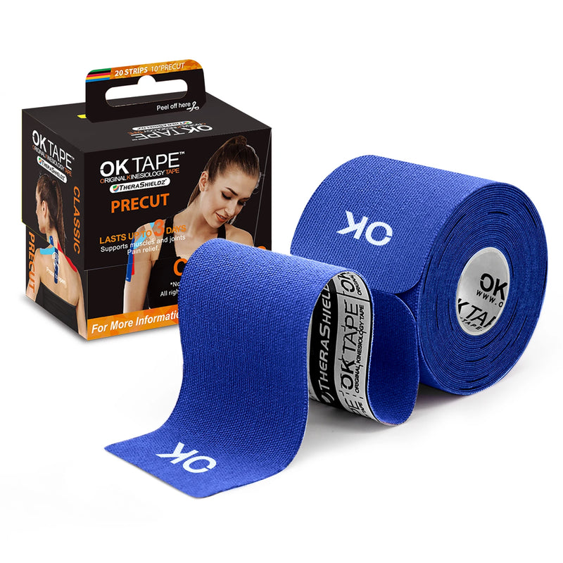 OK TAPE Kinesiology Tape - 5CM x 5M Precut (20 Tiras)