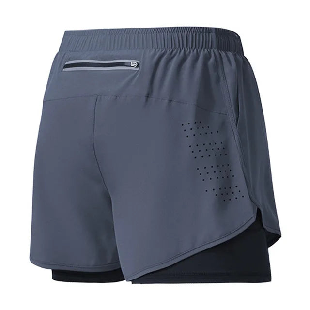 Short Masculino Esportivo com Camada Dupla – Secagem Rápida, Confortável e Ideal para Treino