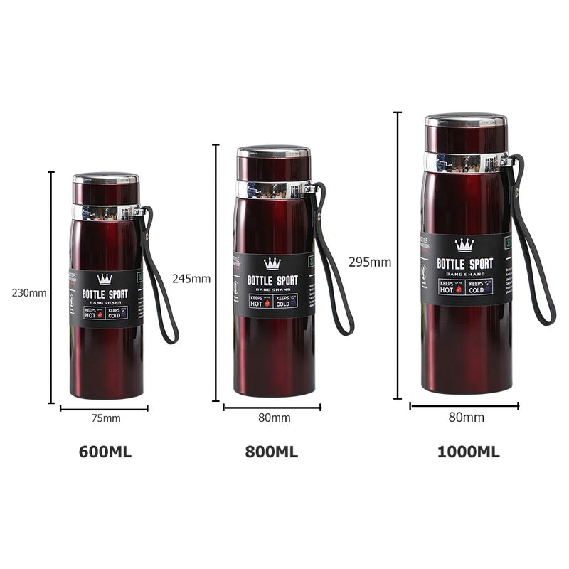 Garrafa Térmica 1000ml Inox – Isolamento a Vácuo para Café, Chá ou Água