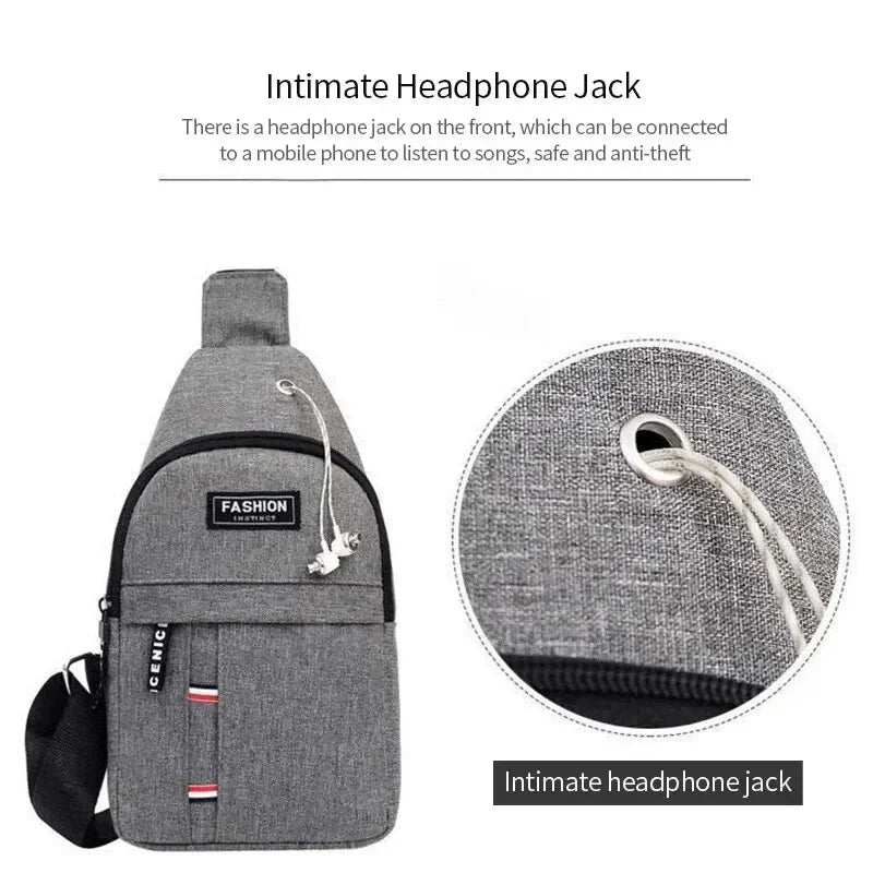 Bolsa de Cintura Masculina à Prova D'Água – Grande Capacidade com Alça Ajustável