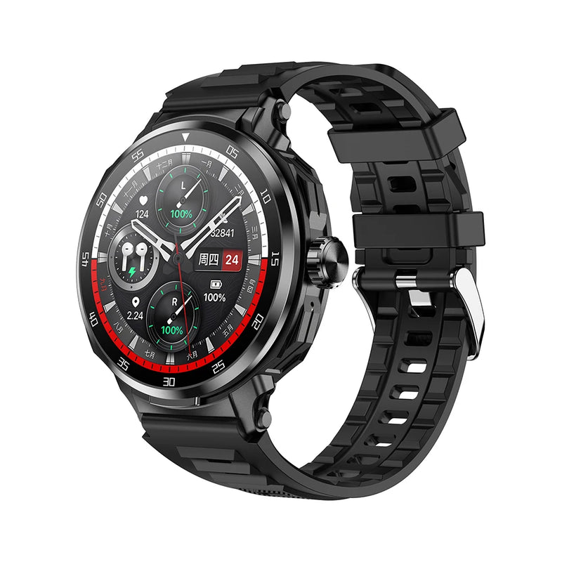 Smartwatch 2 em 1 com Fones de Ouvido – Monitoramento de Saúde e Chamadas Bluetooth