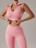 Conjunto Feminino Fitness Seamless 2 Peças – Top com Costas Estilo Nadador e Legging Levanta Bumbum