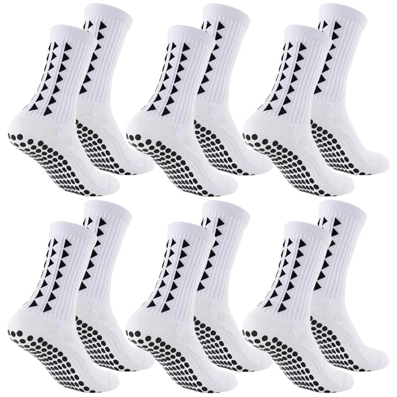 Kit com 6 Pares de Meias Esportivas Antiderrapantes – Unissex