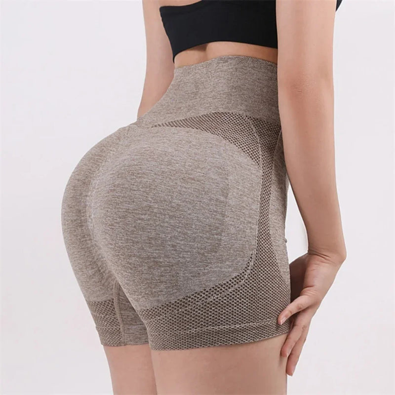 Shorts Feminino de Yoga com Cintura Alta – Levanta Bumbum, Controle de Barriga, Ideal para Academia, Corrida e Esportes Casuais