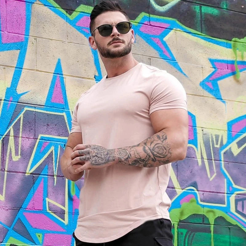 Camiseta Masculina Muscle Fitness – Algodão de Alta Qualidade para Treinos e Atividades Esportivas