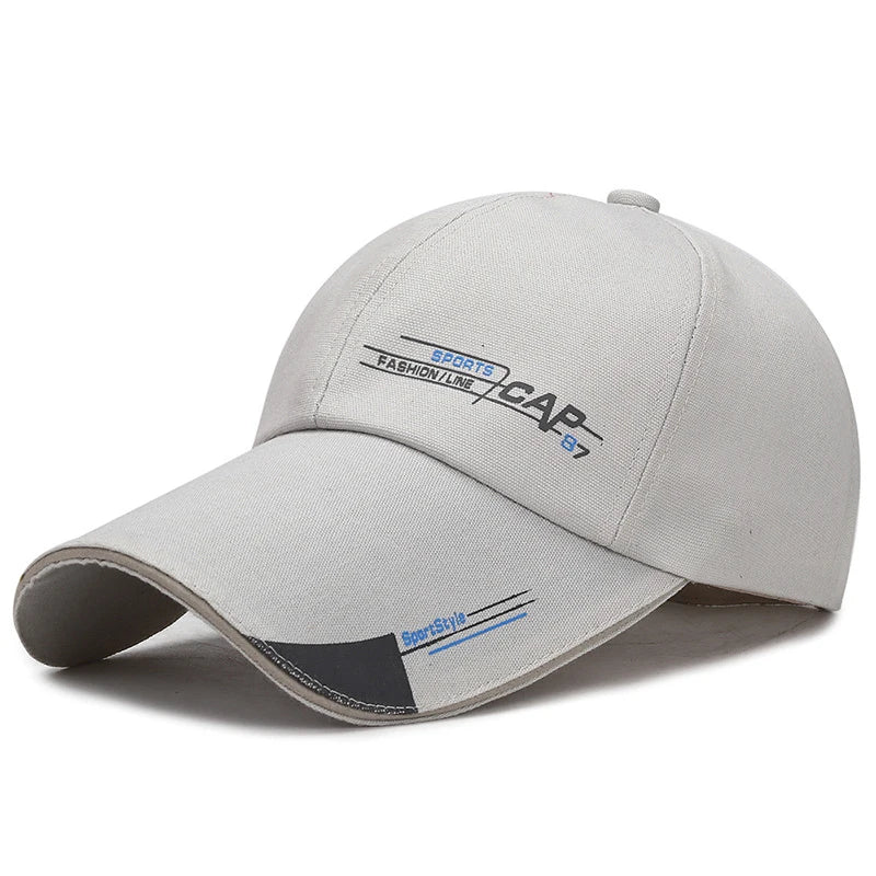 Boné de Sol Masculino e Feminino – Caps de Baseball com Aba Estendida, Estilo Simples, Tela de Algodão, Proteção Solar