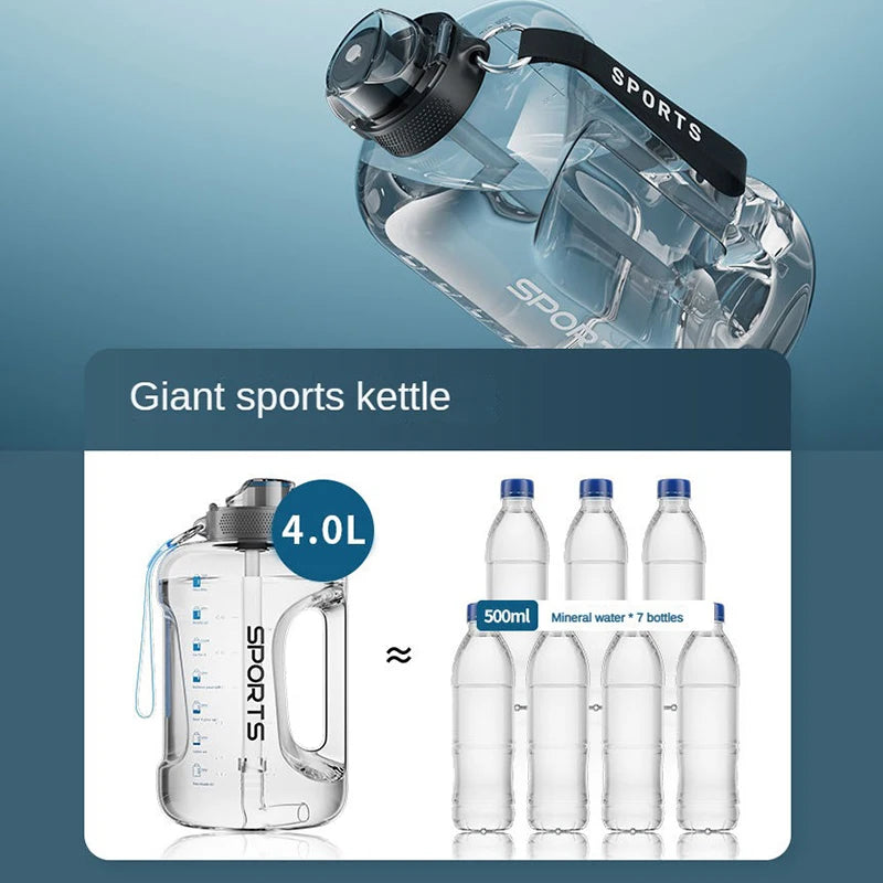 Garrafa Fitness de Alta Capacidade com Canudo – BPA Free