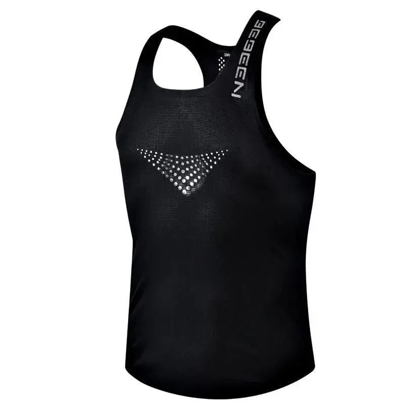 Regata Masculina de Malha Respirável – Top Esportivo Sem Manga, Leve, Secagem Rápida, Ajuste Slim