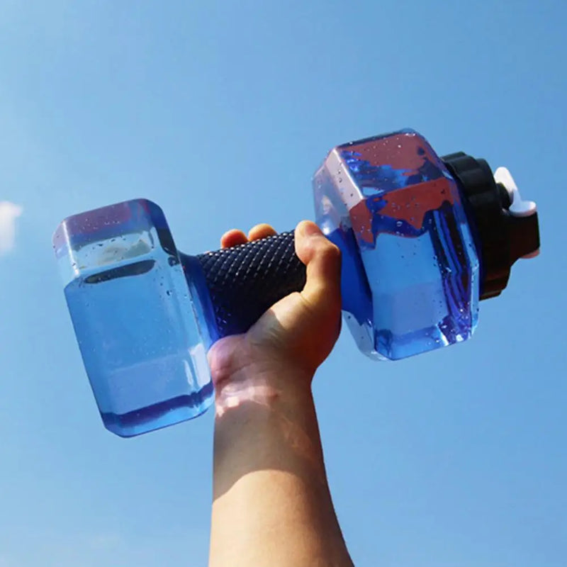 Garrafa Dumbbell Multifuncional – Hidratação e Treino em um Só Produto