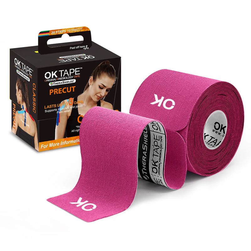 OK TAPE Kinesiology Tape - 5CM x 5M Precut (20 Tiras)