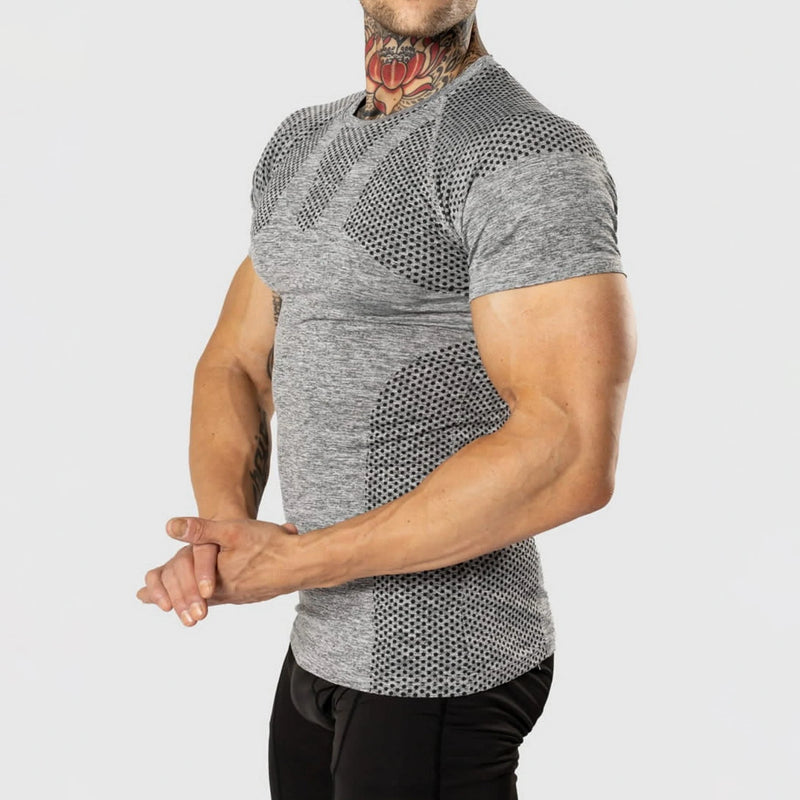 T-shirt Masculina Esportiva – Compressão, Musculação, Secagem Rápida