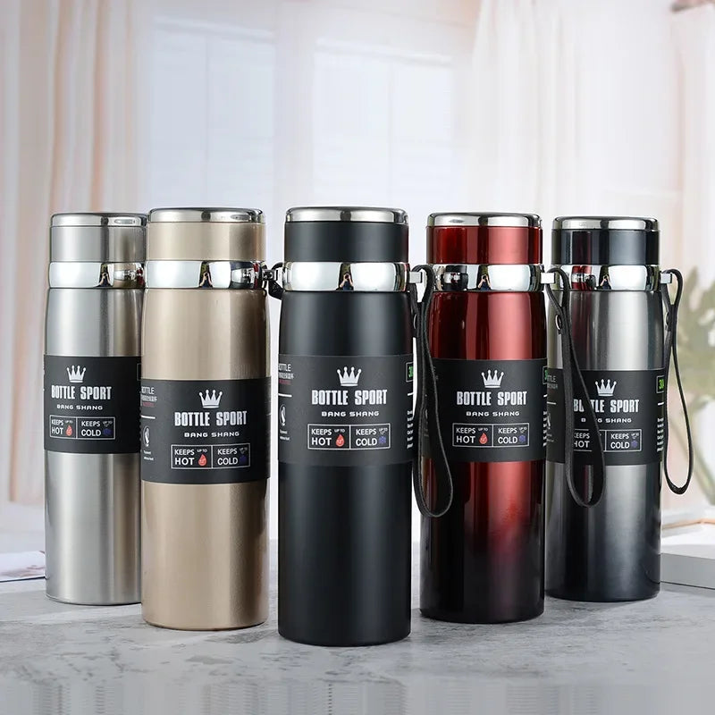 Garrafa Térmica 1000ml Inox – Isolamento a Vácuo para Café, Chá ou Água