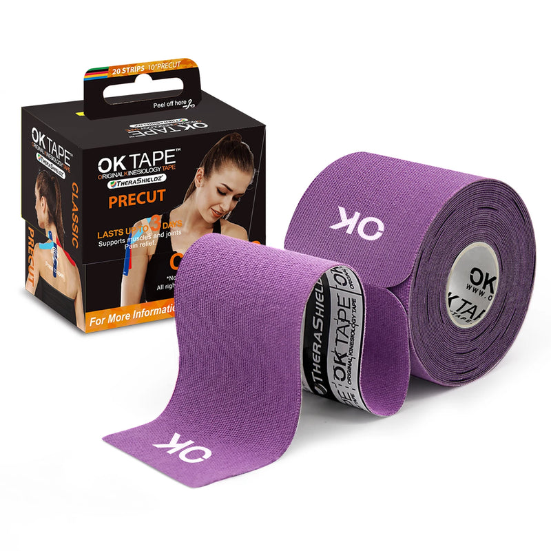 OK TAPE Kinesiology Tape - 5CM x 5M Precut (20 Tiras)