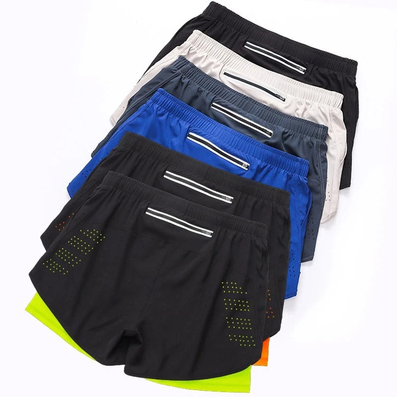 Short Masculino Esportivo com Camada Dupla – Secagem Rápida, Confortável e Ideal para Treino