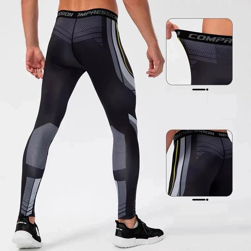 Calça Legging Masculina para Corrida e Treino – Compressão, Secagem Rápida, Fitness, Academia, Jogging e Esportes