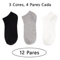 Kit com 12 Pares de Meias Curtas Masculinas – Conforto, Leveza e Estilo no Dia a Dia