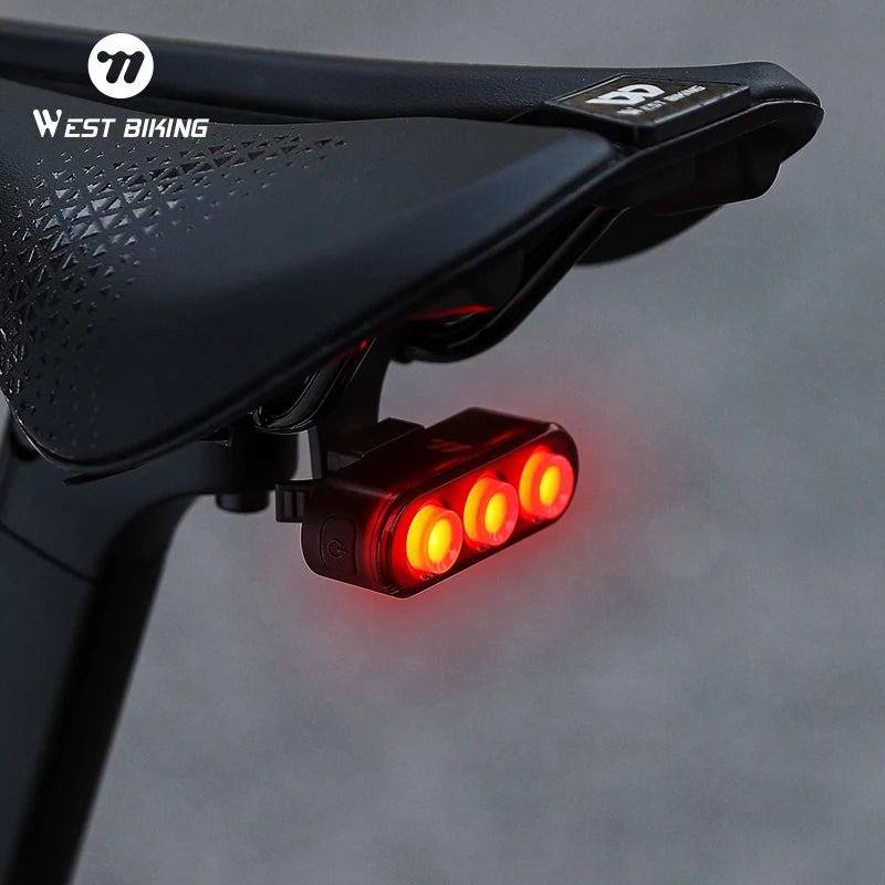 Luz Traseira Inteligente para Bicicleta WEST BIKING – Visibilidade Máxima e Tecnologia de Ponta nos Seus Pedais