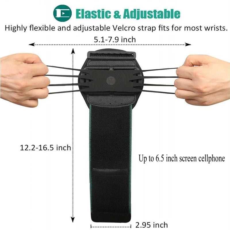 Suporte de Celular para Pulso 180° Giratório – Pulseira Esportiva Universal para Corrida, Ciclismo e Caminhadas
