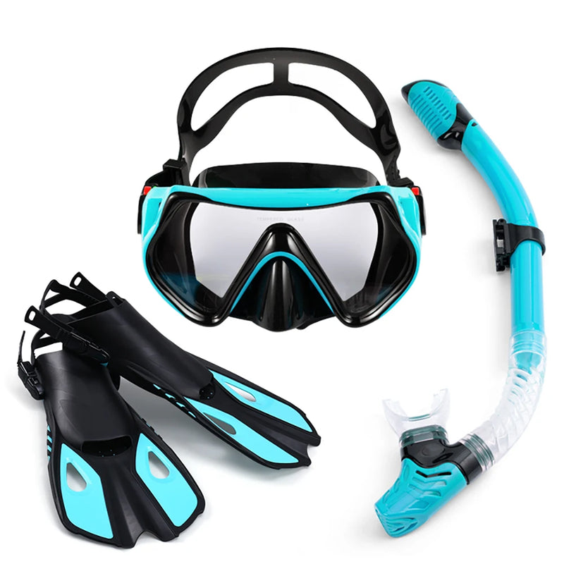 Kit de Mergulho — Nadadeiras, Máscara e Snorkel para Mergulho e Natação Adulto